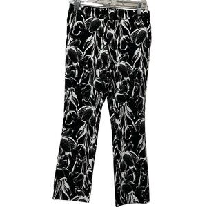 Jules & Leopoldo Small Black White Floral Career Pant R